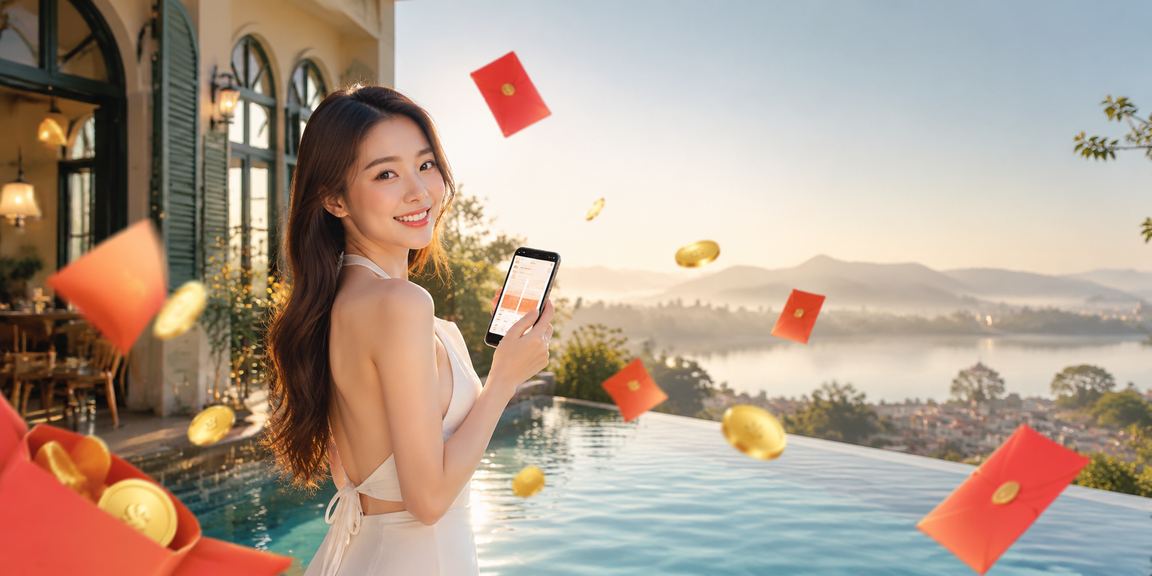 Người dùng tại Đà Lạt xem thông tin ưu đãi VIP và phong bì đỏ trên điện thoại bên tách cà phê